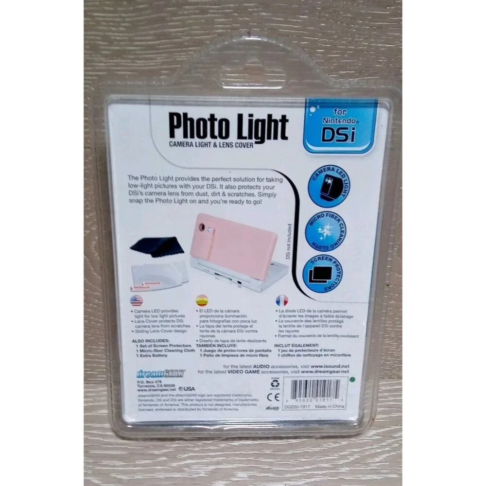 Dream Gear Pink Photo Light - Camera Light & Lens Cover Kit for Nintendo DSI